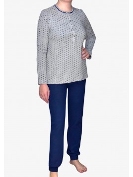 Pigiama Serafino - Blue Pois